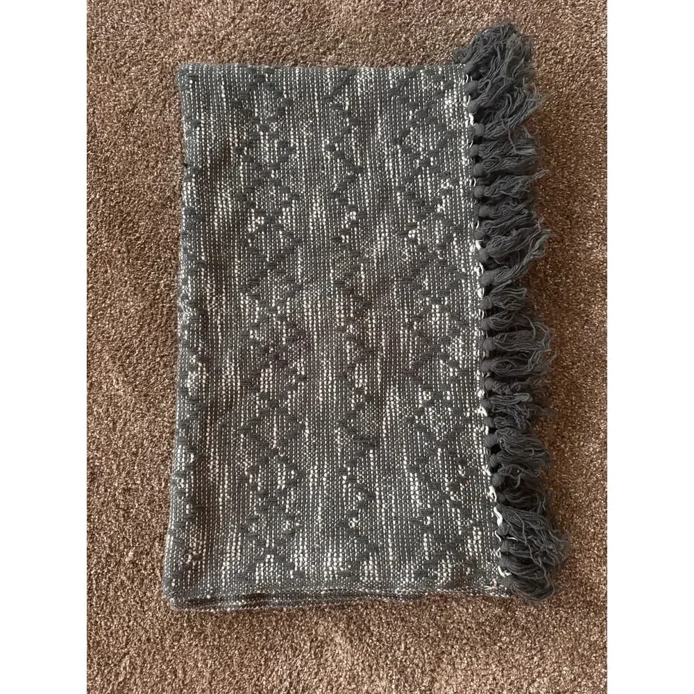 Urban86 Grey and White 100% Cotton Turkish Style Blanket